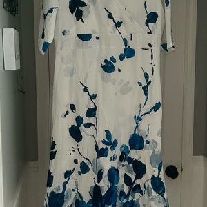 Floral Blue and White Dress